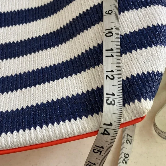 Vera Bradley Navy and White Tote with Orange Accents - Picture 7 of 9